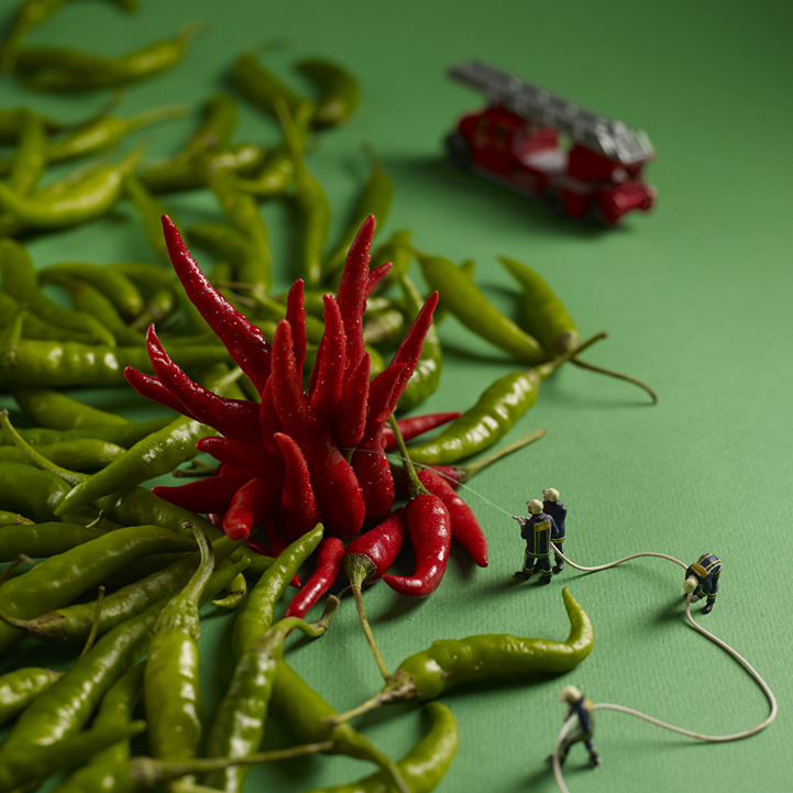 Tiny figures in an edible Minimiam landscape
