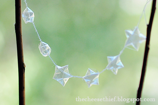 fold glass stars garland