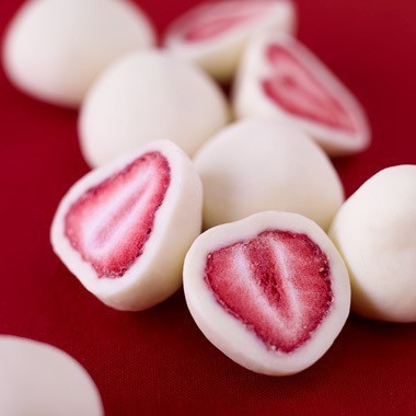 Strawberries dipped in yogurt