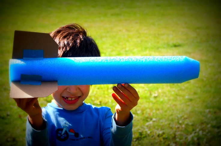 Pool noodle toy rocket craft