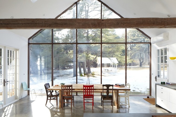 Waterside glazing and porch at the Floating Farmhouse
