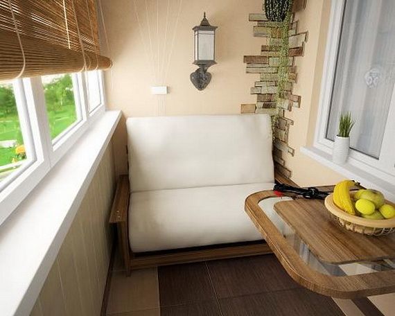 Small balcony with built-in feel