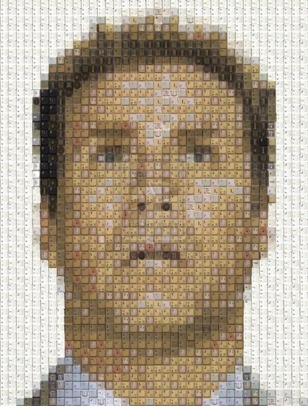 Computer key celebrity portrait artwork