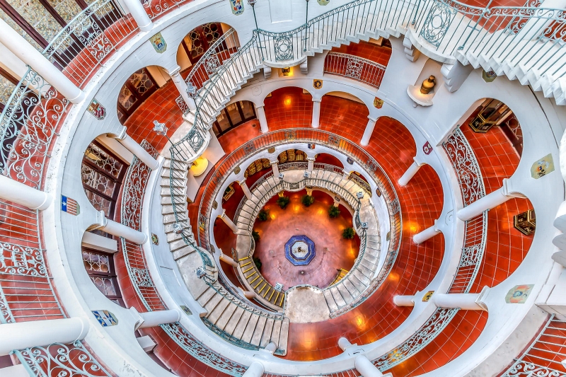 Tayo Okusanya Mediterranean atrium staircase