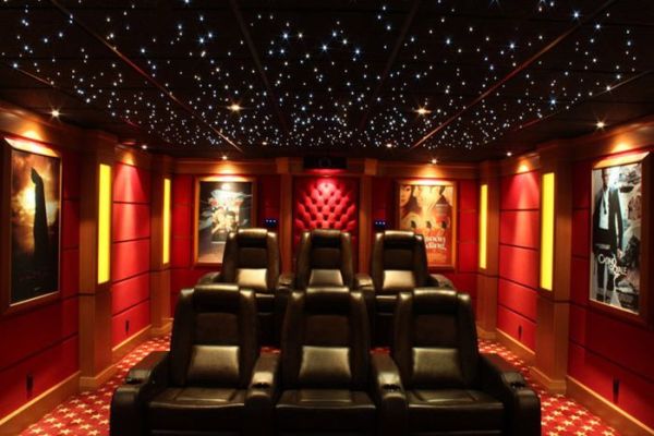 Private home theater seating arrangement