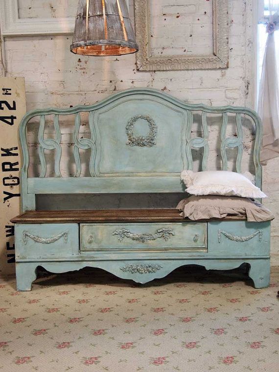 Rustic dresser bench transformation
