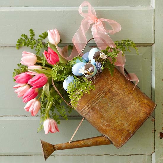 Decorative Easter eggs display