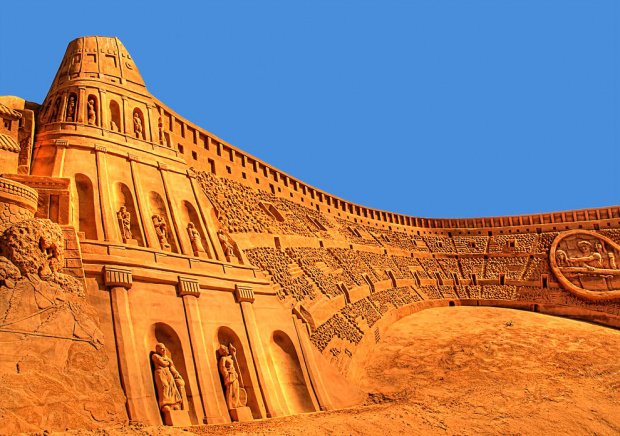 Sand sculpture scene