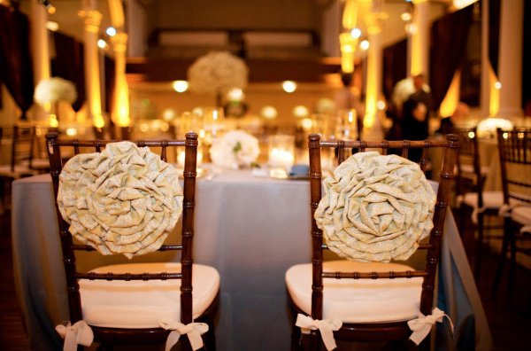 Outdoor wedding chairs decorated