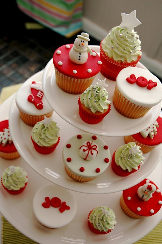 Cute Christmas character cupcakes