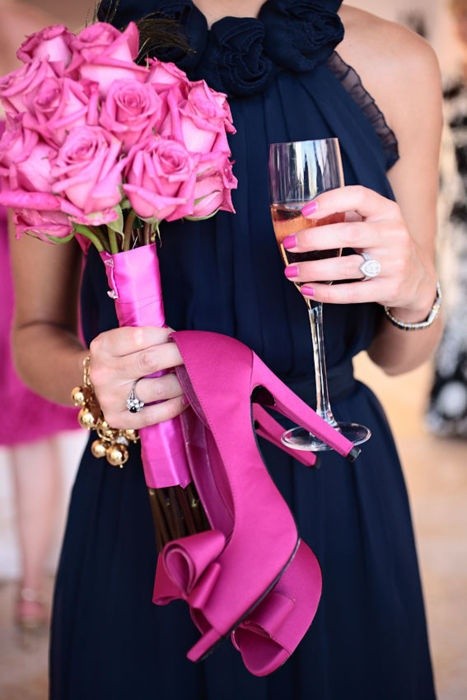 Hot pink evening fashion look