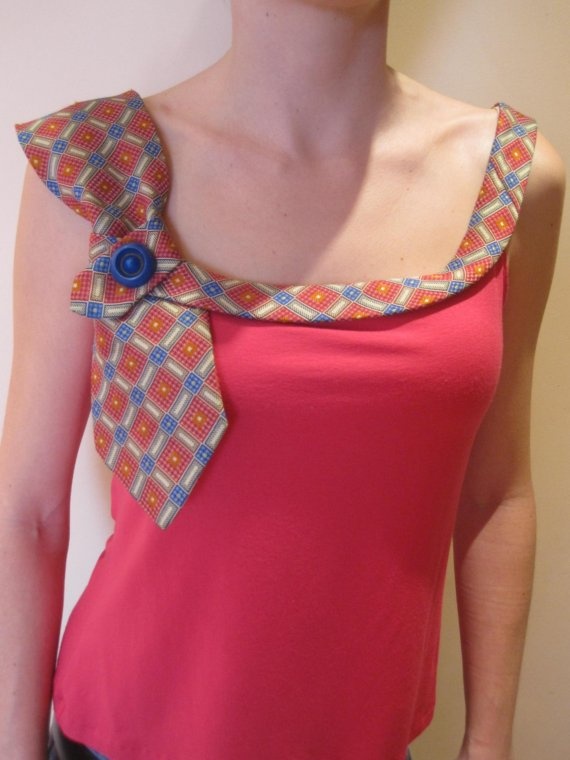Handmade purse from neck ties