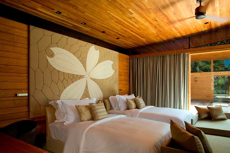 private island villa interior