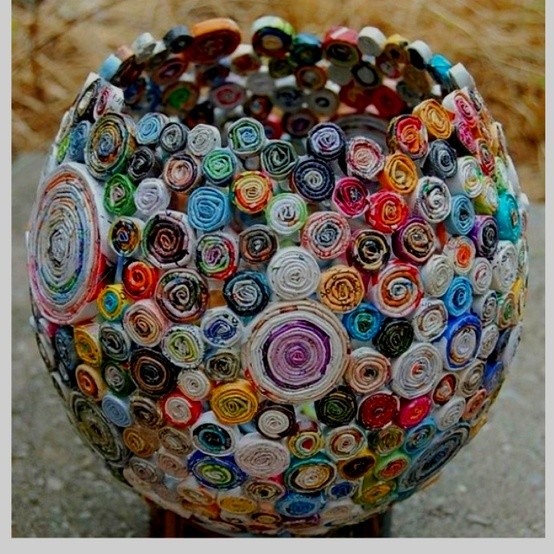 Magazine rolled-up paper coil bowl