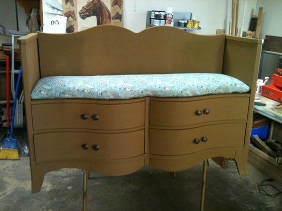 Modern take on a dresser bench