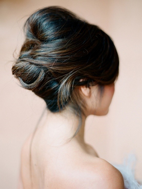 Textured bun updo hairstyle