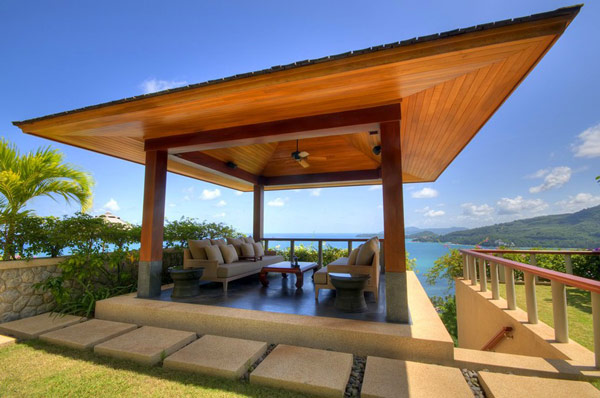 Evening view of Phuket villa terrace