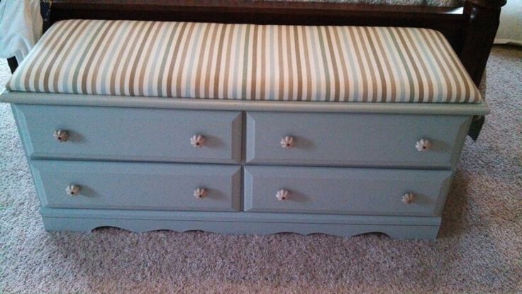 Entryway bench from furniture conversion