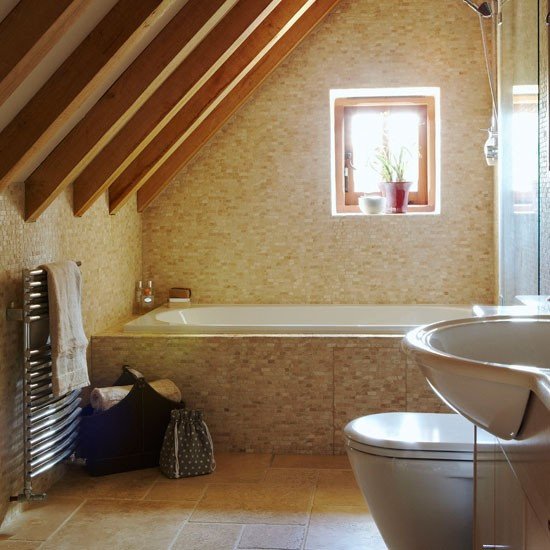 Minimal attic bathroom detailing