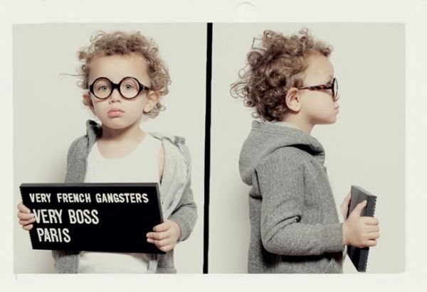 Kids eyewear fashion editorial, Very French Gangsters