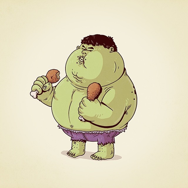 Humorous overweight take on a famous character
