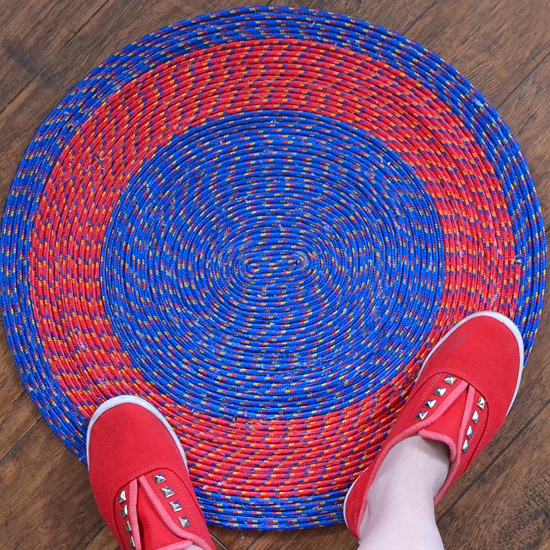 Colorful poly rope DIY rug