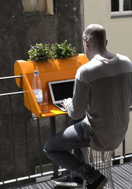 Urban balcony with seating nook