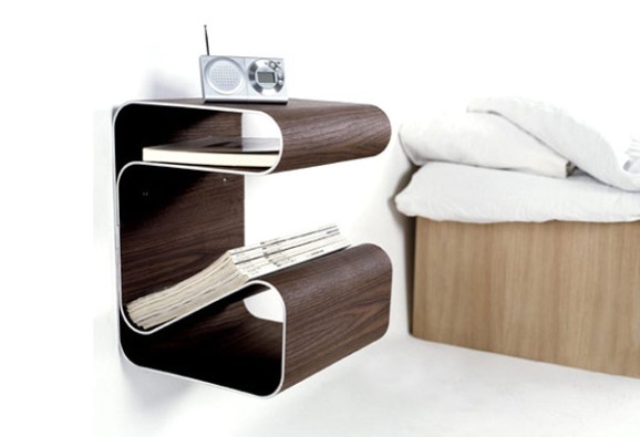 Bedside table with lower shelf
