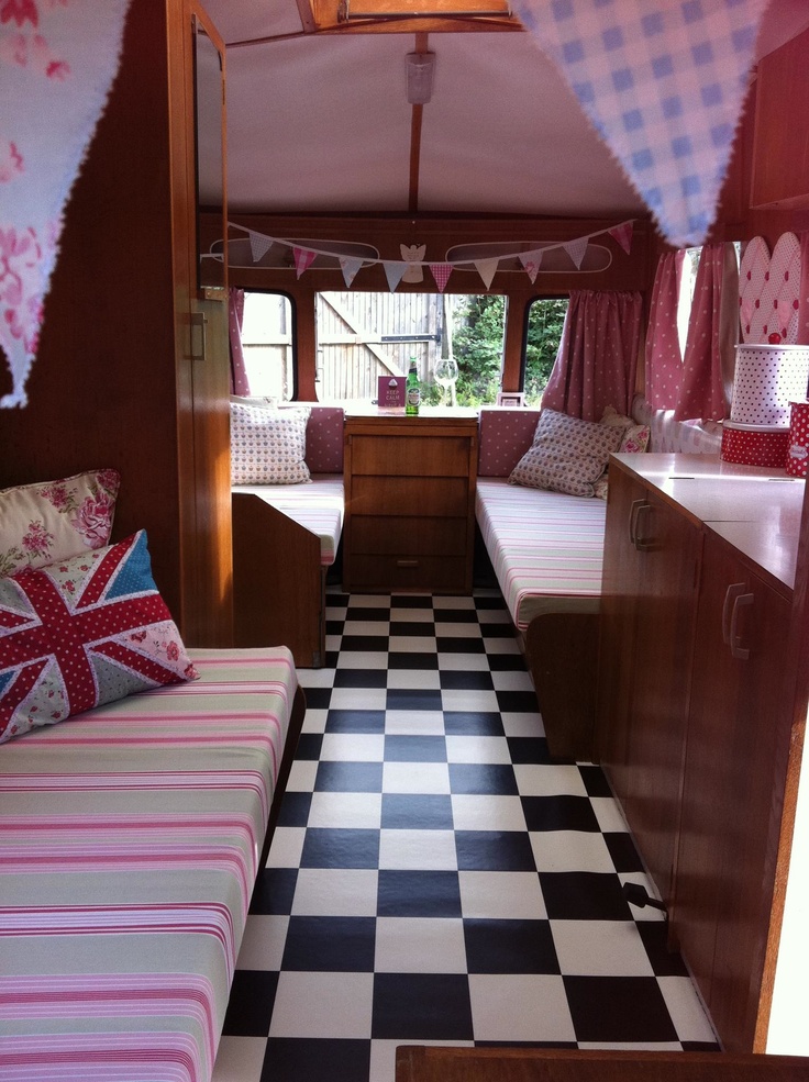 Compact dreamy caravan interior design