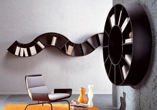 Corner bookcase design