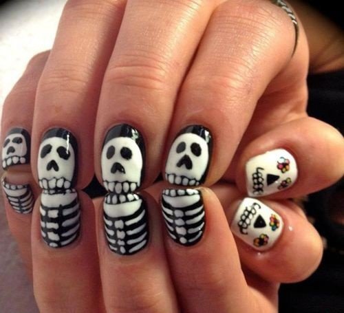 halloween-nailart01 Halloween nail art with festive colors