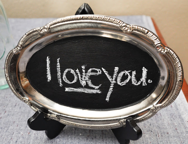 Thrifted chalkboard tray project