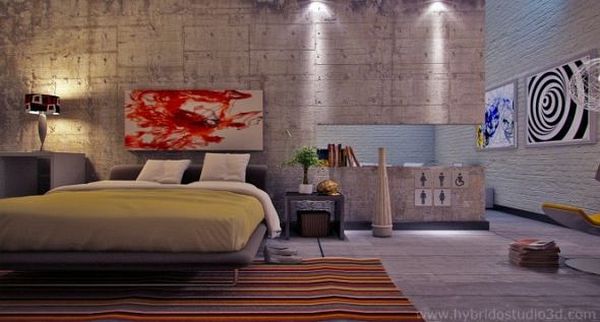 Bedroom with layered lighting design