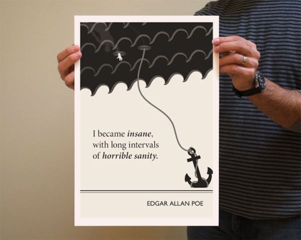Underlined quote illustration in black ink