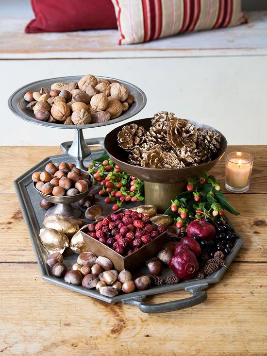 Autumn place setting with warm tones