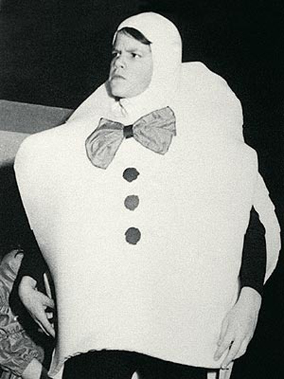 Matt Damon in costume as Humpty Dumpty