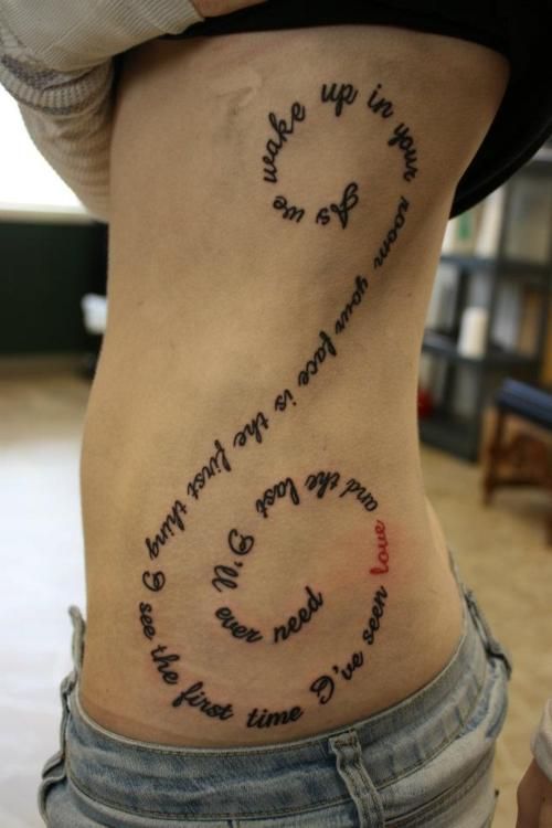Tree or branch rib tattoo
