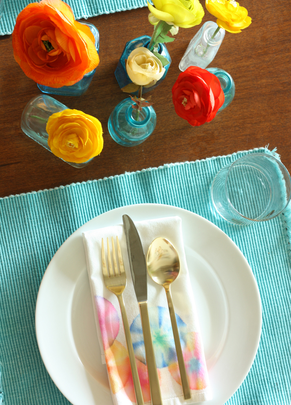 Marker tie-dye napkins