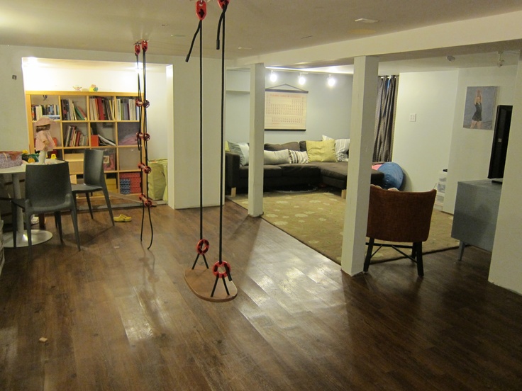 Indoor swing in a minimalist room