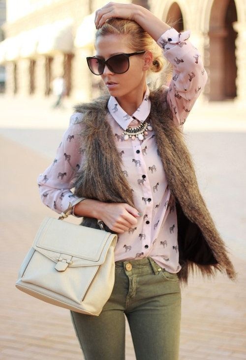 Warm women's vest with casual layers