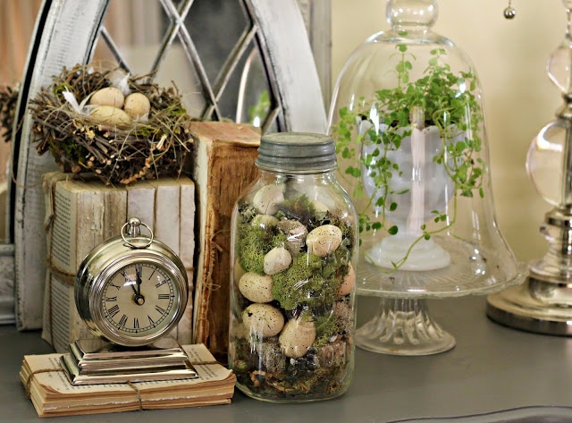 Repurposed glass container terrarium