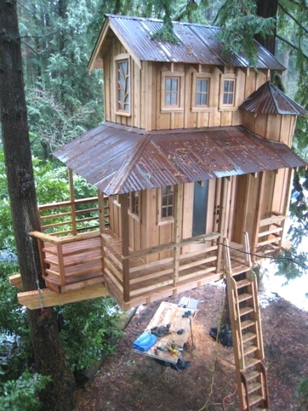 Multi-level tree house structure