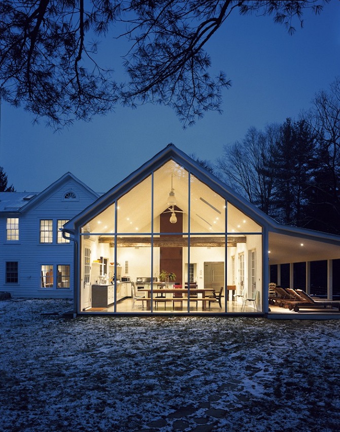 Interior volume of the Floating Farmhouse with restored structure