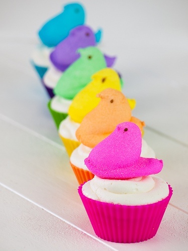 Easter cupcake with spring toppers