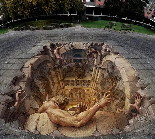 3D street art composition