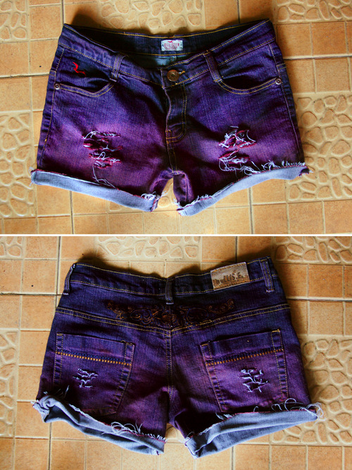 DIY ombré shorts redesign