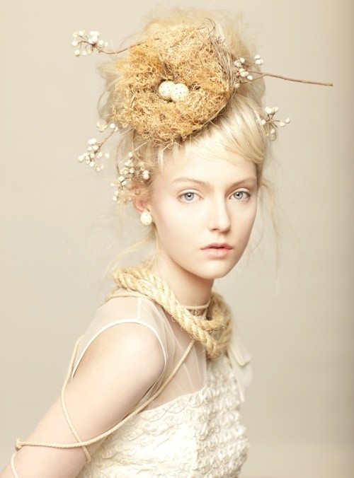 Vintage-inspired hat styling