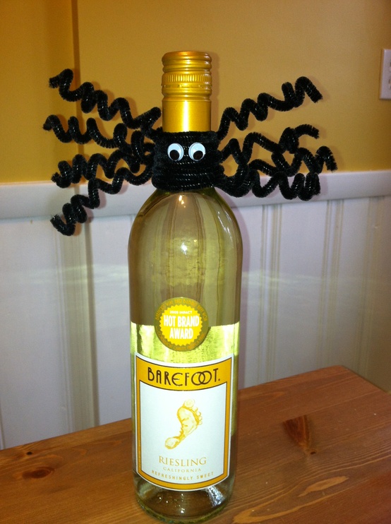 Creative paper wrap on wine bottle