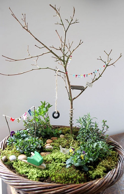 Finished miniature garden model