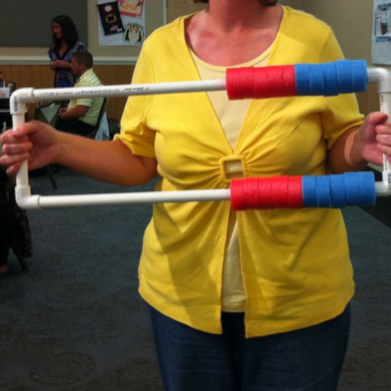 Pool noodle outdoor obstacle course
